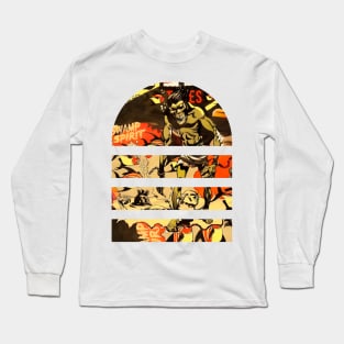 Silent Suffering: Chained Zombie Monster at the Bottom of the Sea in a Comic Cover of Weird Tales Long Sleeve T-Shirt